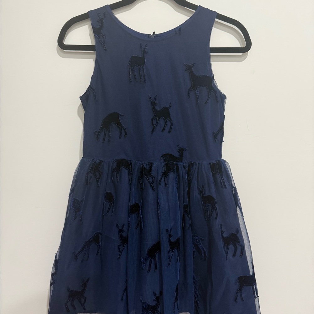 Cat & Jack Midnight Blue Dress with Deer Design